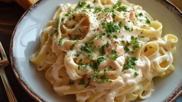 Pâtes à la sauce Alfredo au fromage à la crème -1