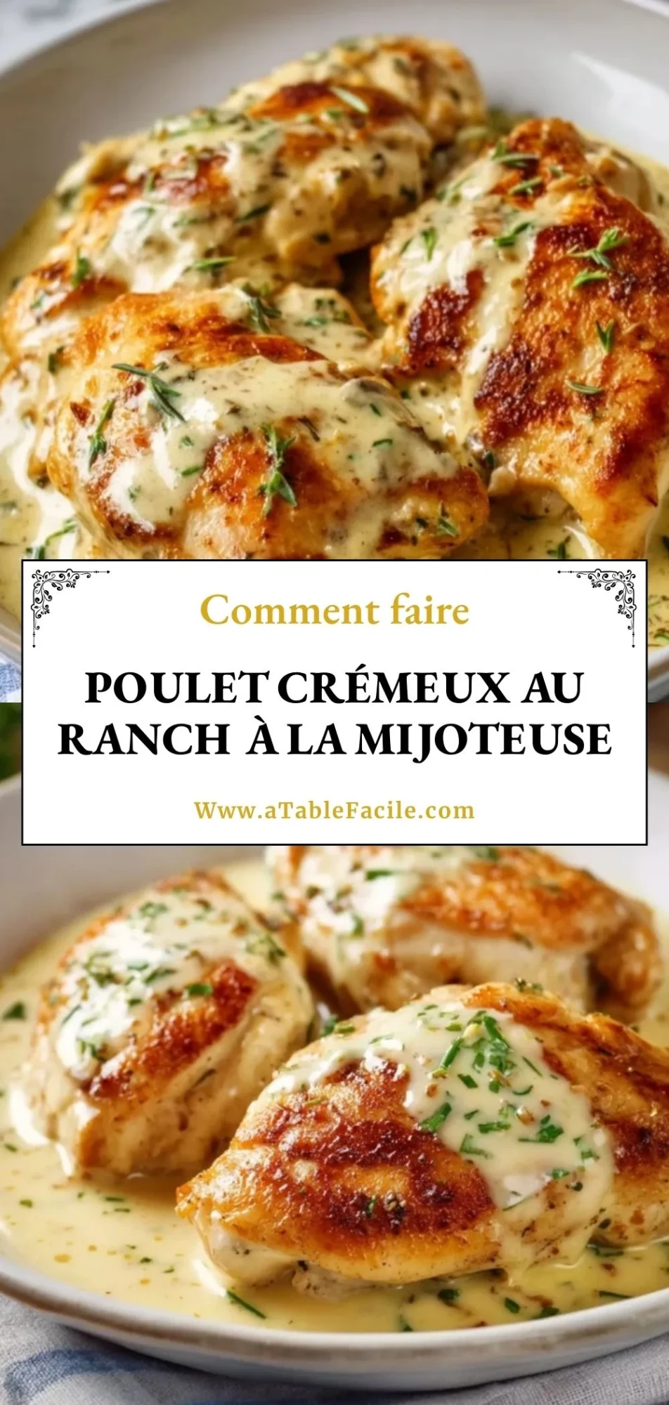 Poulet crémeux au ranch à la mijoteuse - Pin 1