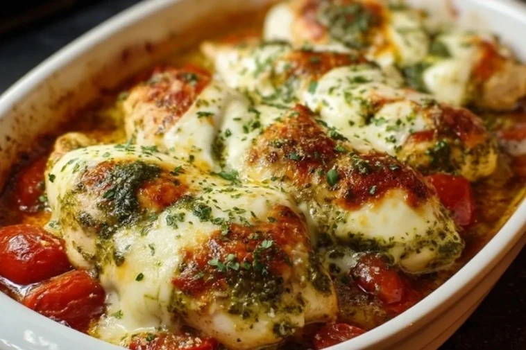 Poulet mozzarella au pesto cuit au four -1