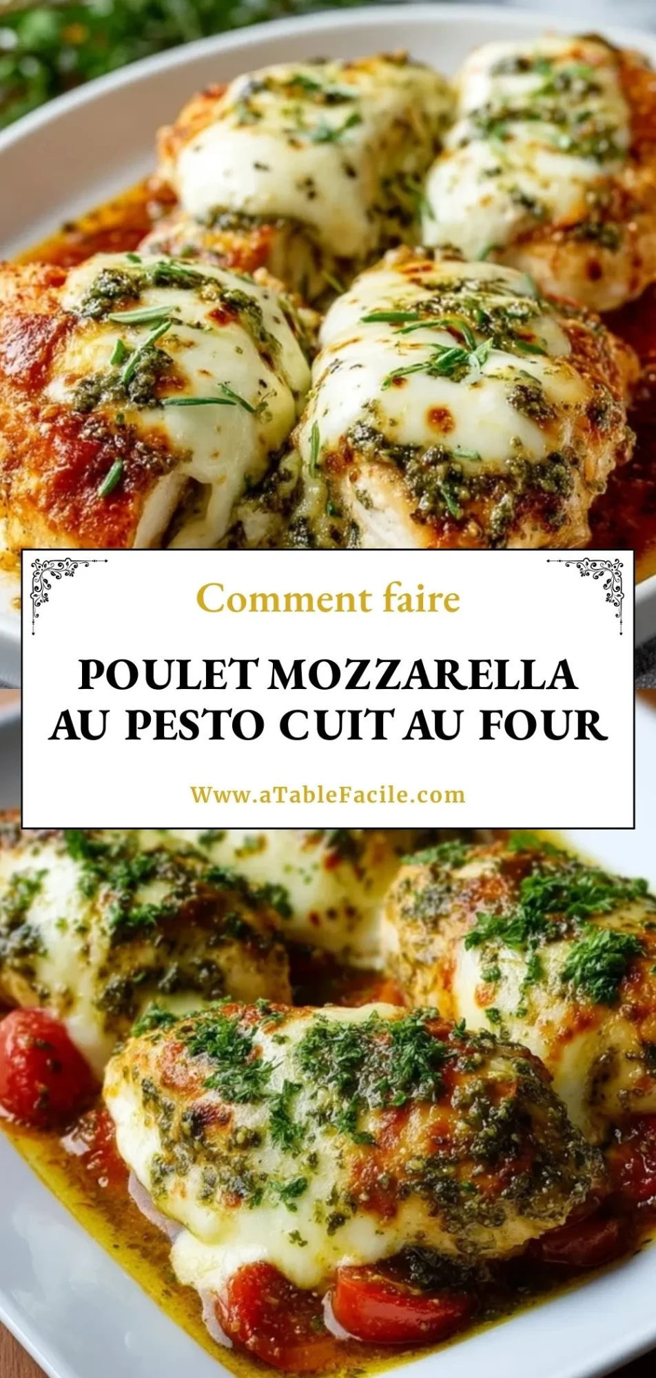 Poulet mozzarella au pesto cuit au four- Pin 1