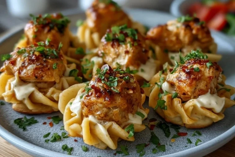 Bouchées de poulet au beurre à l'ail avec pâtes torsadées cajun épicées à l'alfredo - 1