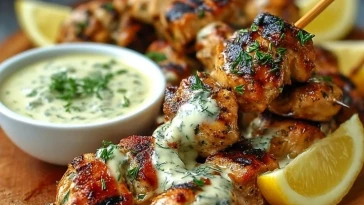 Bouchées De Poulet Grillé Avec Sauce Ail Crémeuse- 1