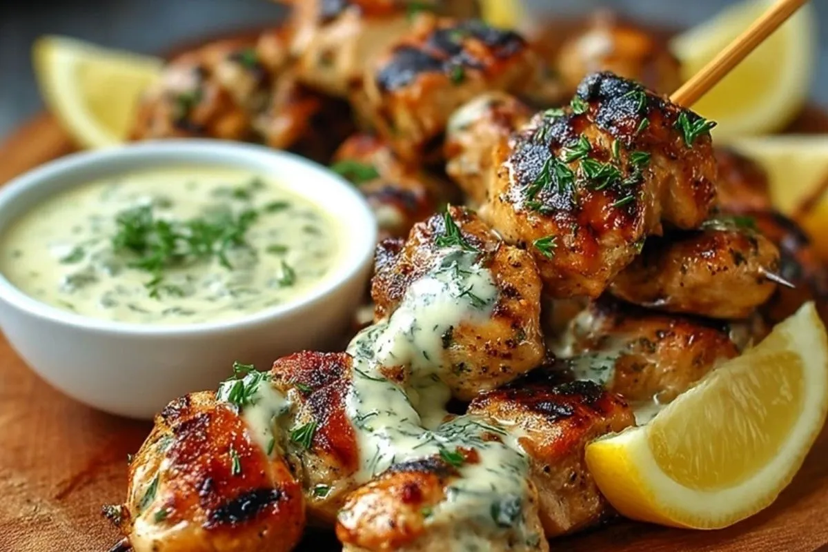 Bouchées De Poulet Grillé Avec Sauce Ail Crémeuse- 1