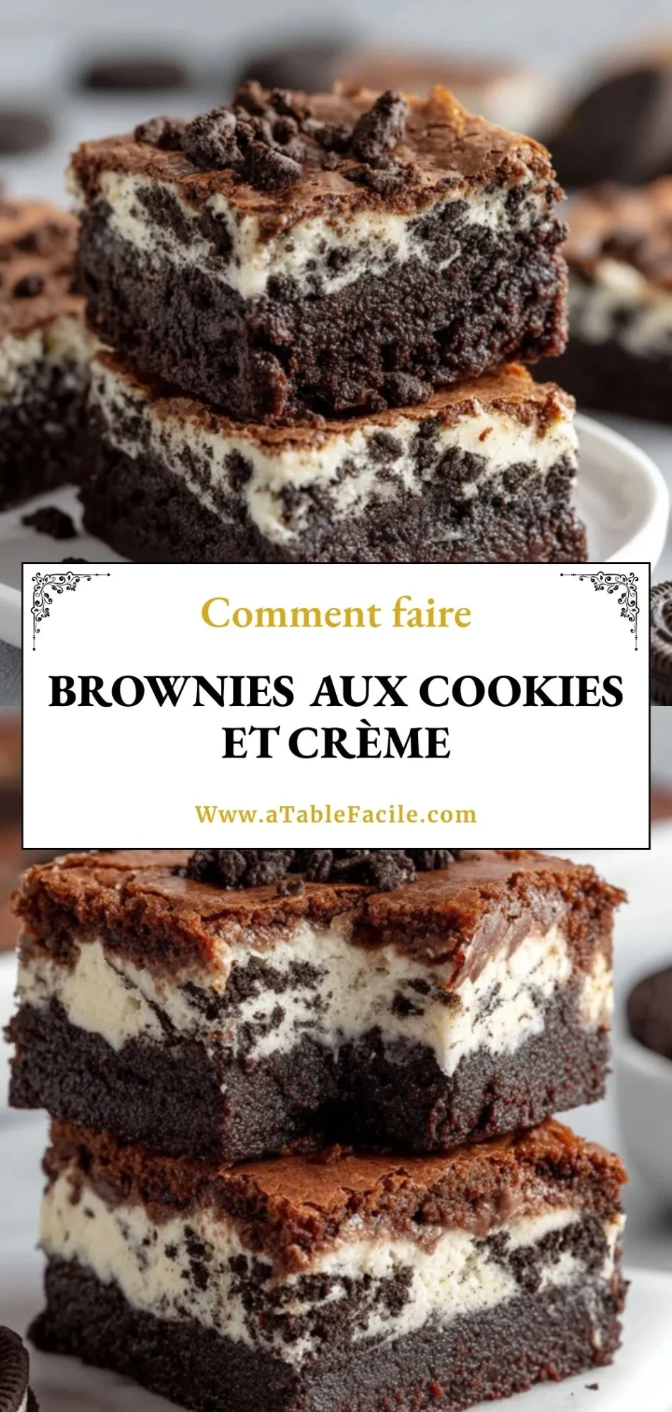Brownies Aux Cookies Et Crème - Pin 1