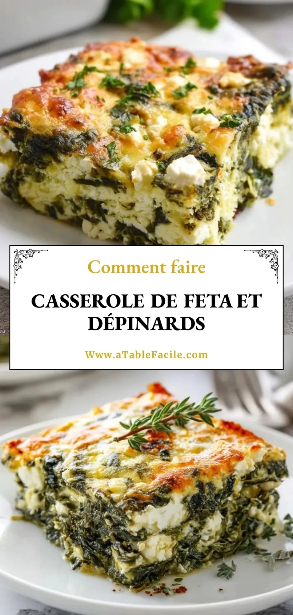 Casserole De Feta Et DÉpinards - Pin 1
