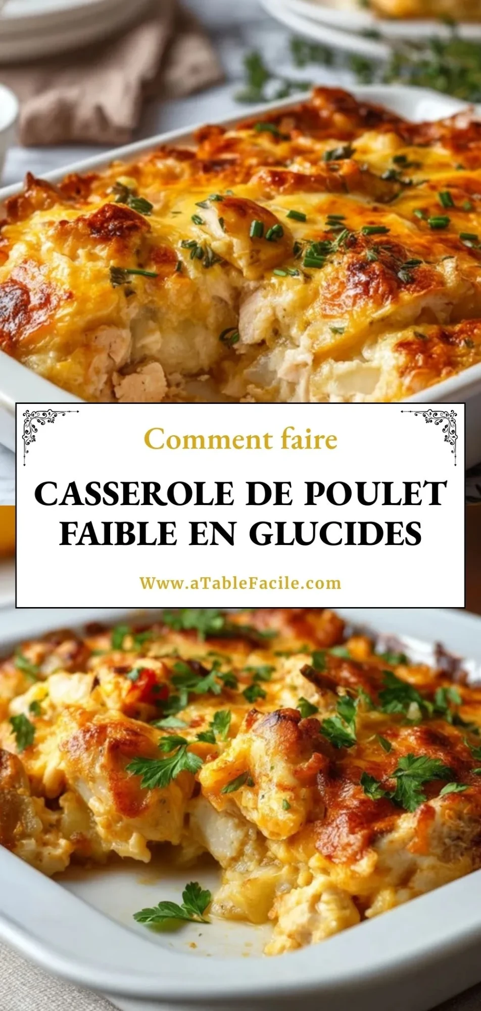 Casserole de poulet faible en glucides - Pin 1