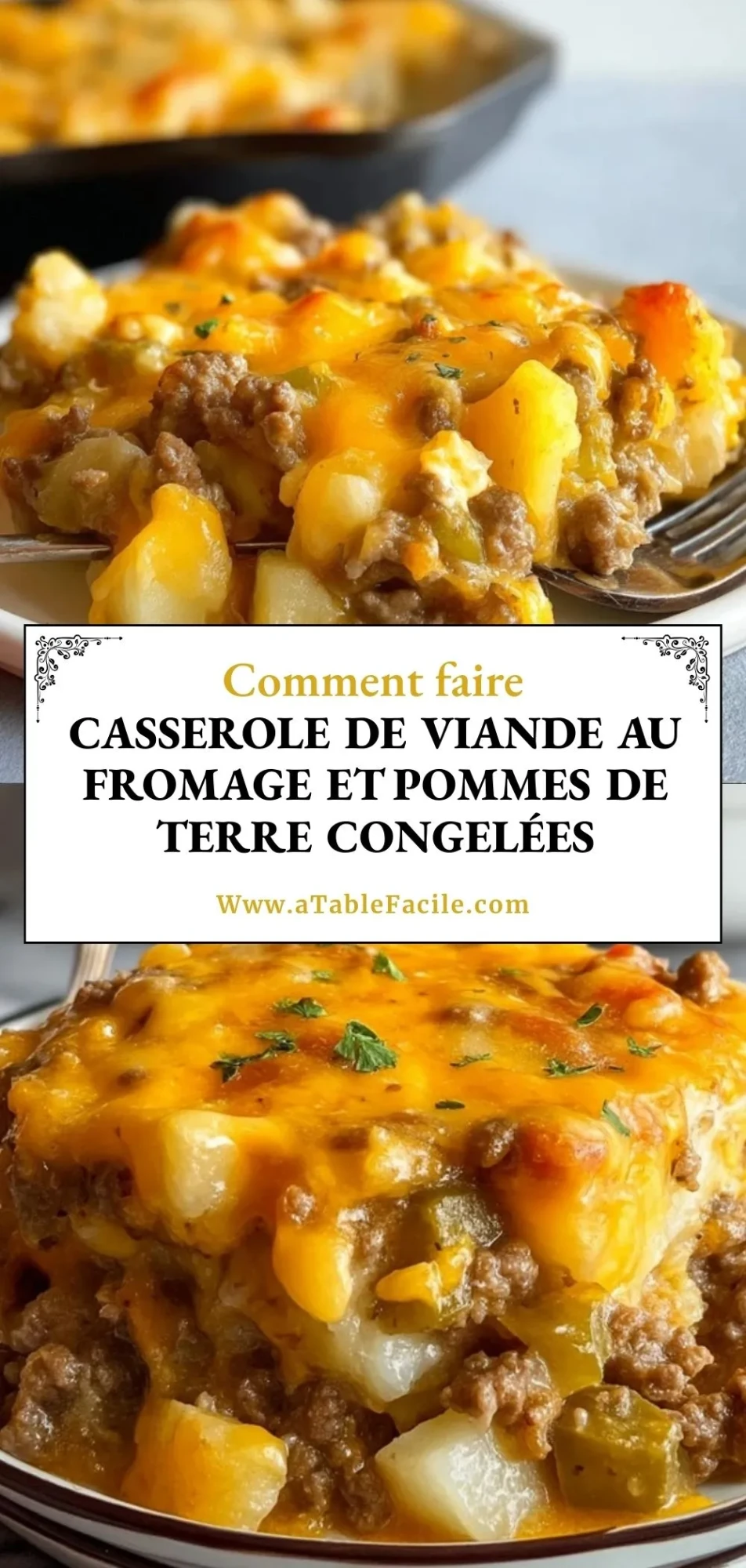 Casserole De Viande Au Fromage Et Pommes De Terre Congelées- Pin 1