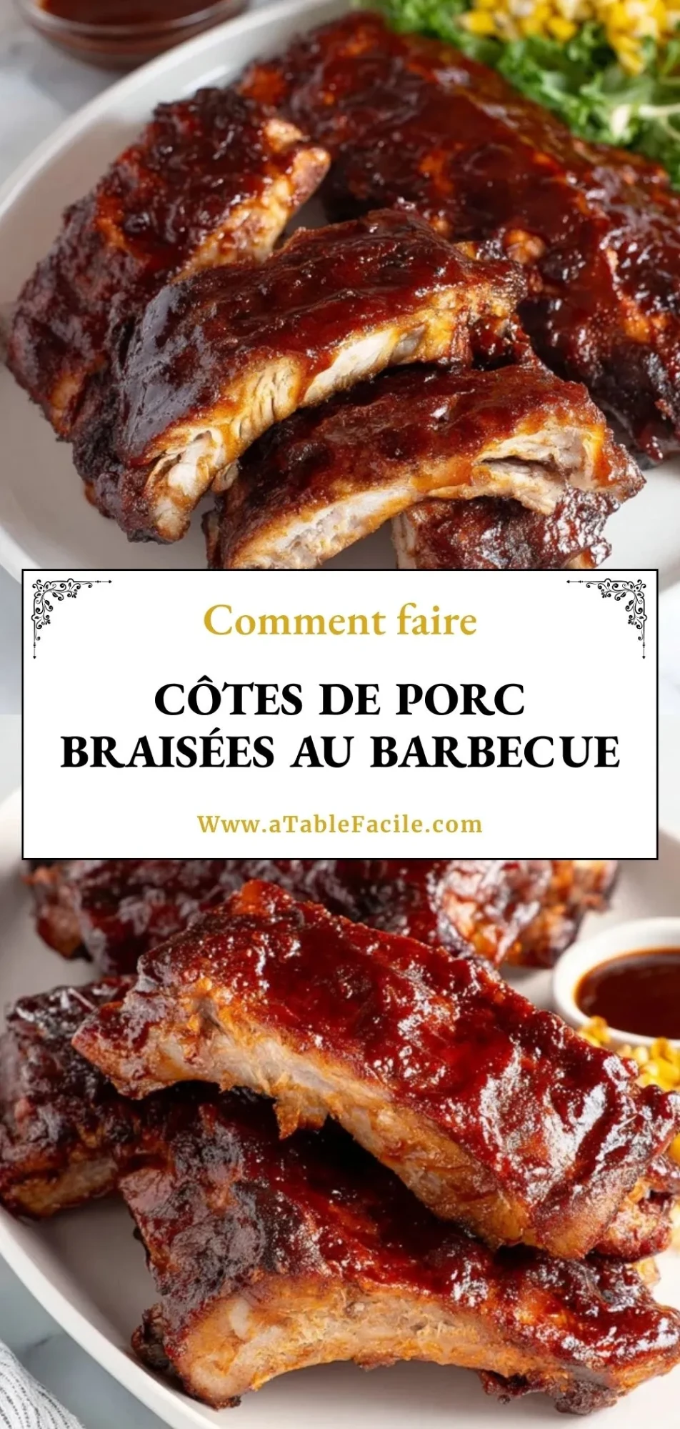 Côtes De Porc Braisées Au Barbecue - Pin 1