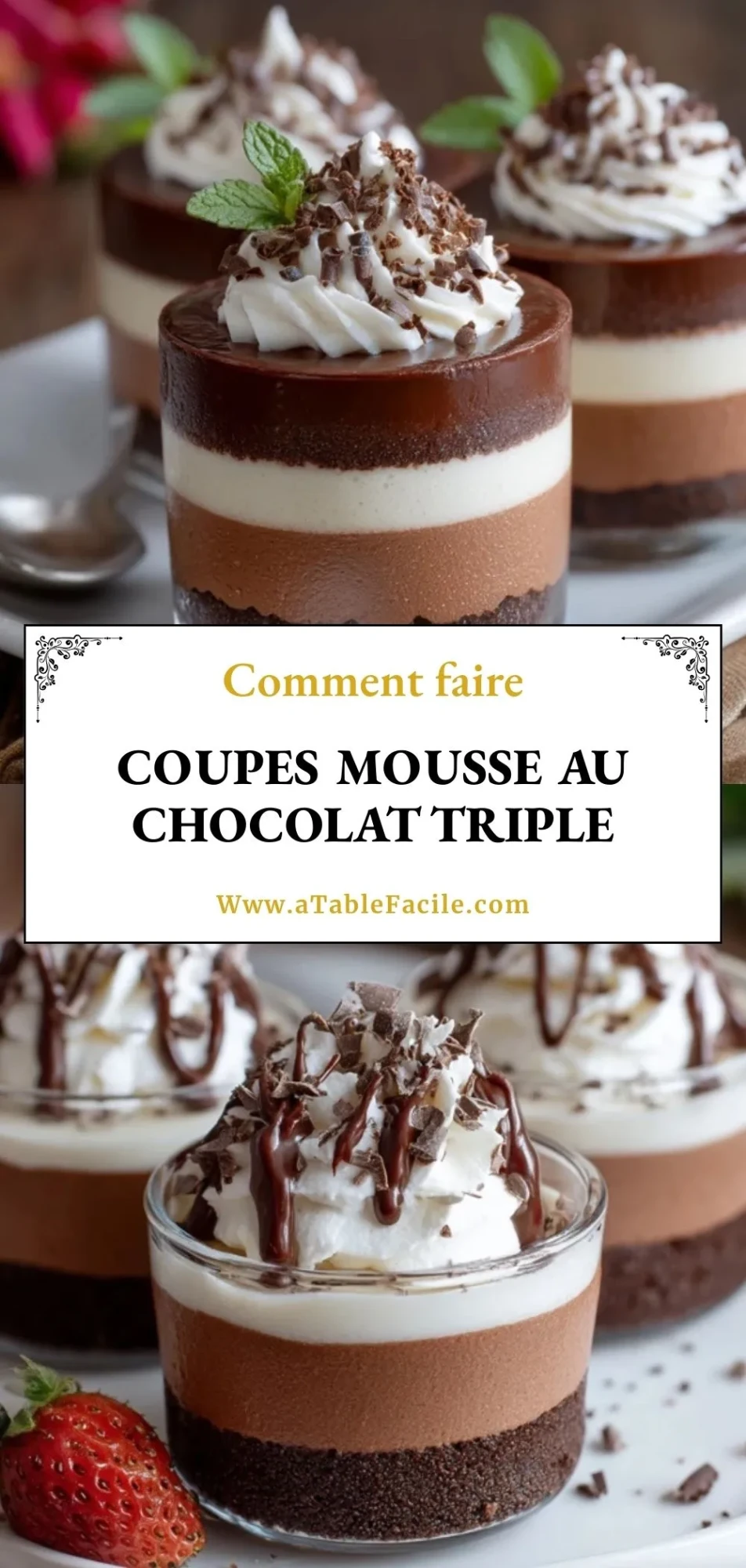 Coupes Mousse Au Chocolat Triple - Pin 1