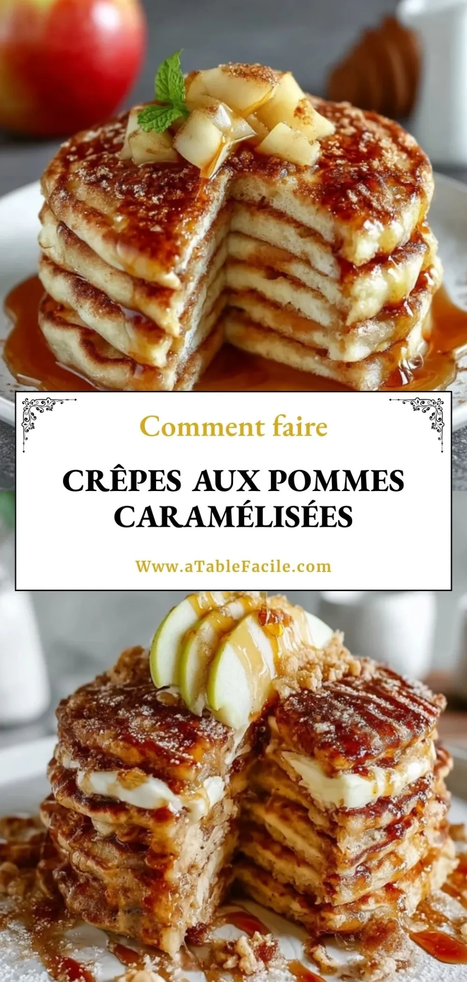Crêpes Aux Pommes Caramélisées - Pin 1