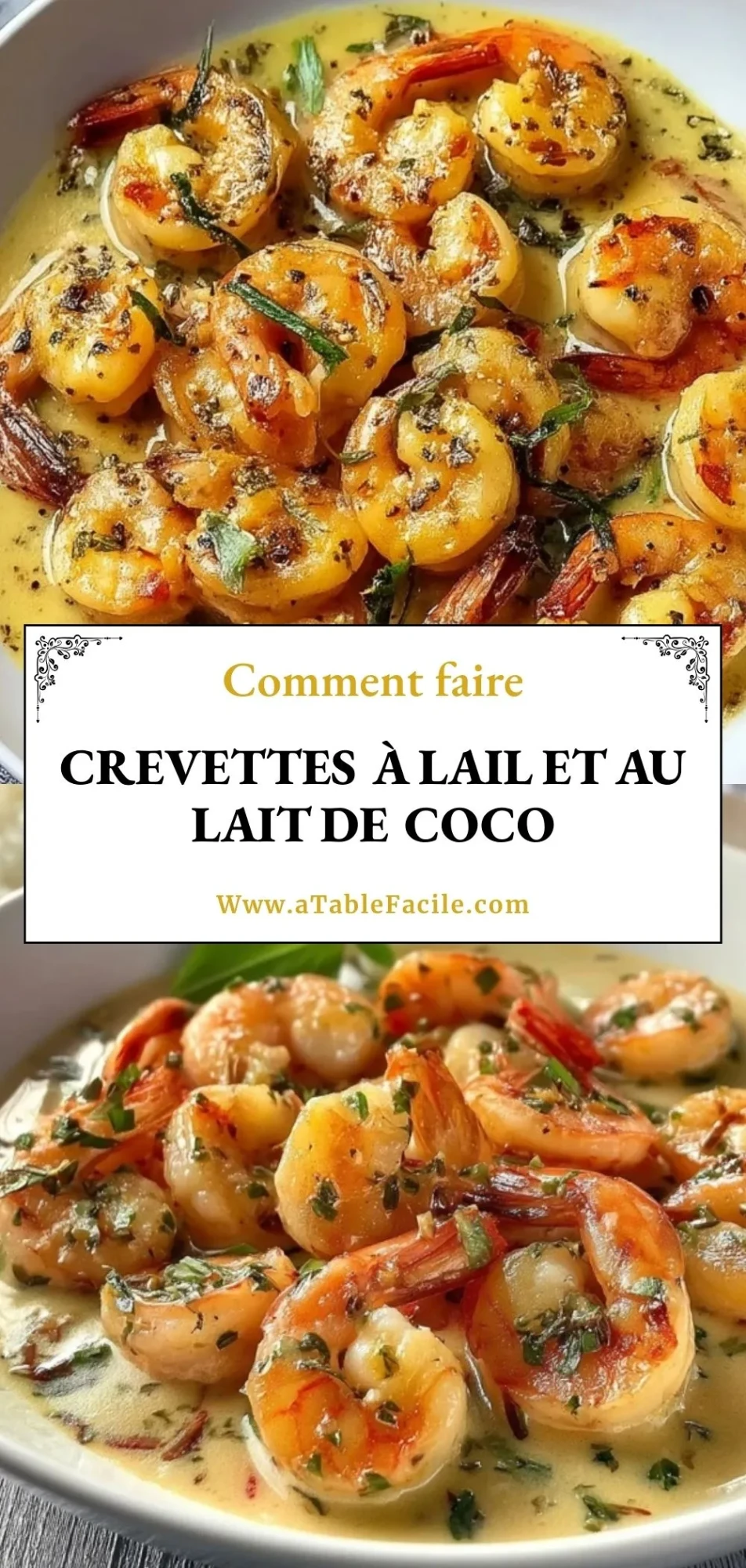 Crevettes À LAil Et Au Lait De Coco - Pin 1