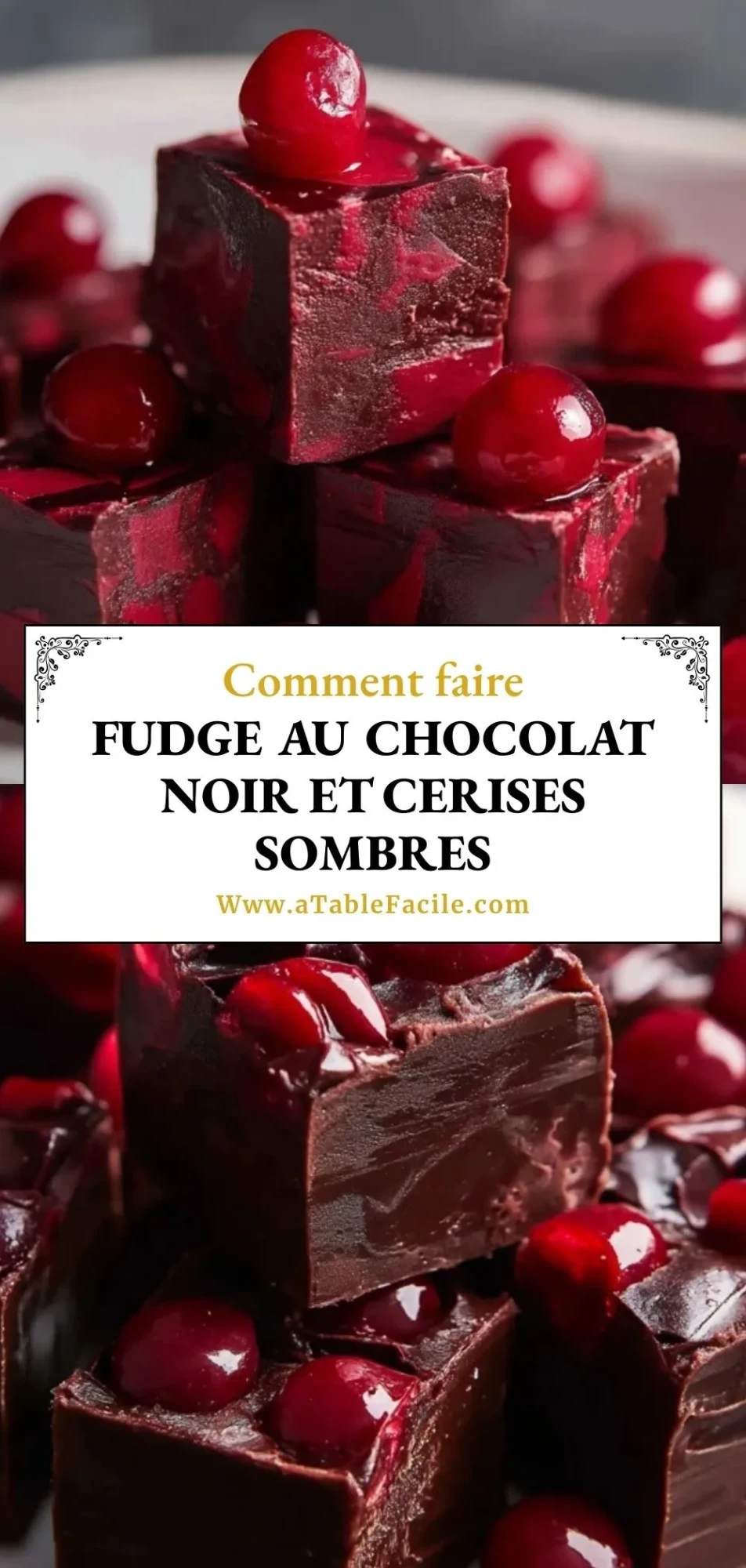 Fudge Au Chocolat Noir Et Cerises Sombres - Pin 1