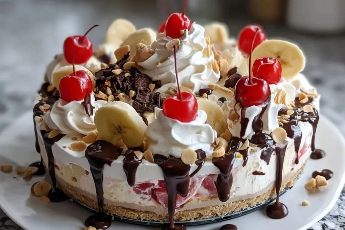 Gâteau Au Fromage Blanc Banane-Split Sans Cuisson - 1