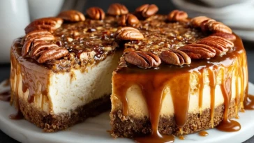 Gâteau Au Fromage Crémeux Aux Noix De Pécan- 1