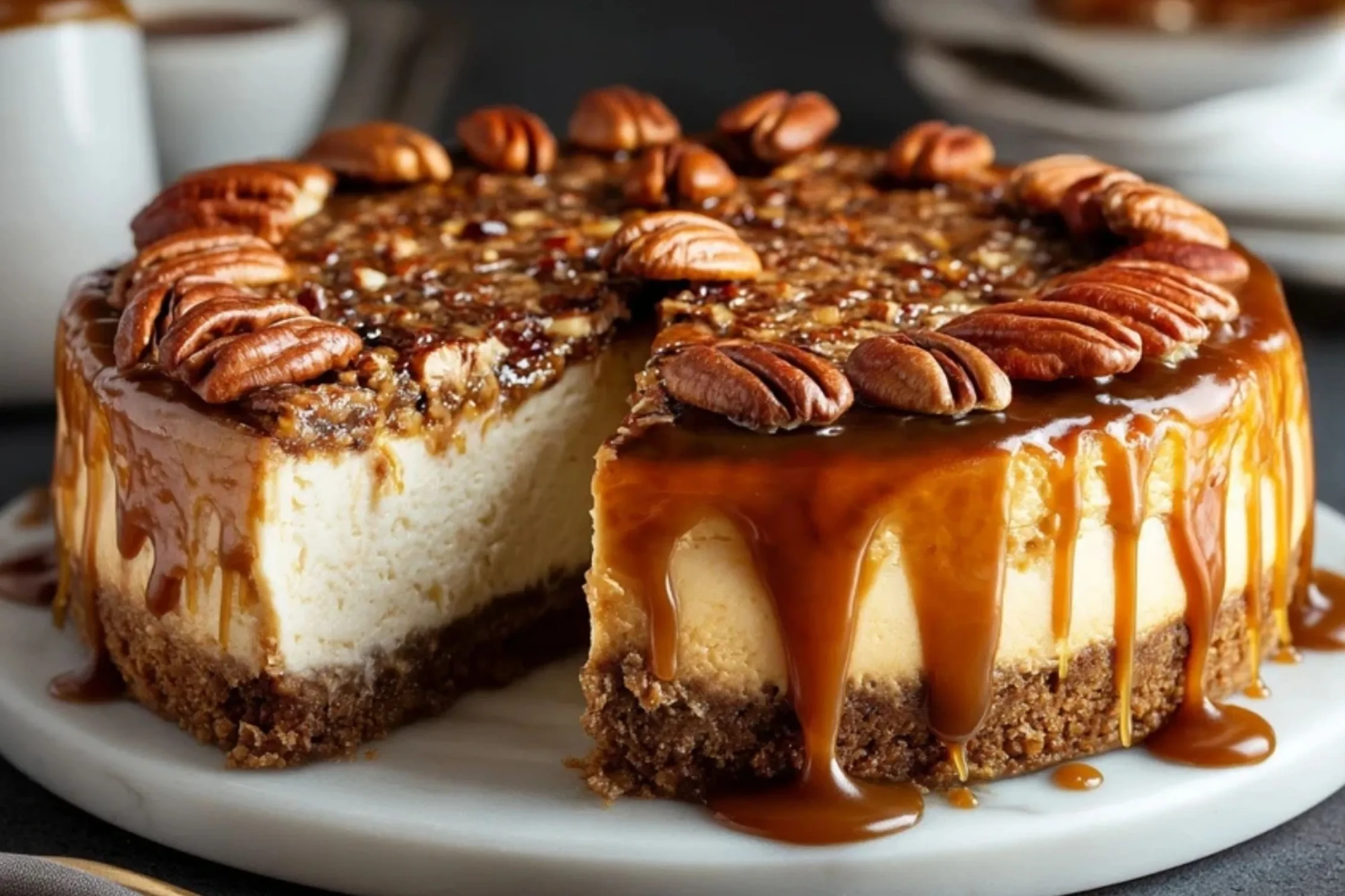 Gâteau Au Fromage Crémeux Aux Noix De Pécan- 1