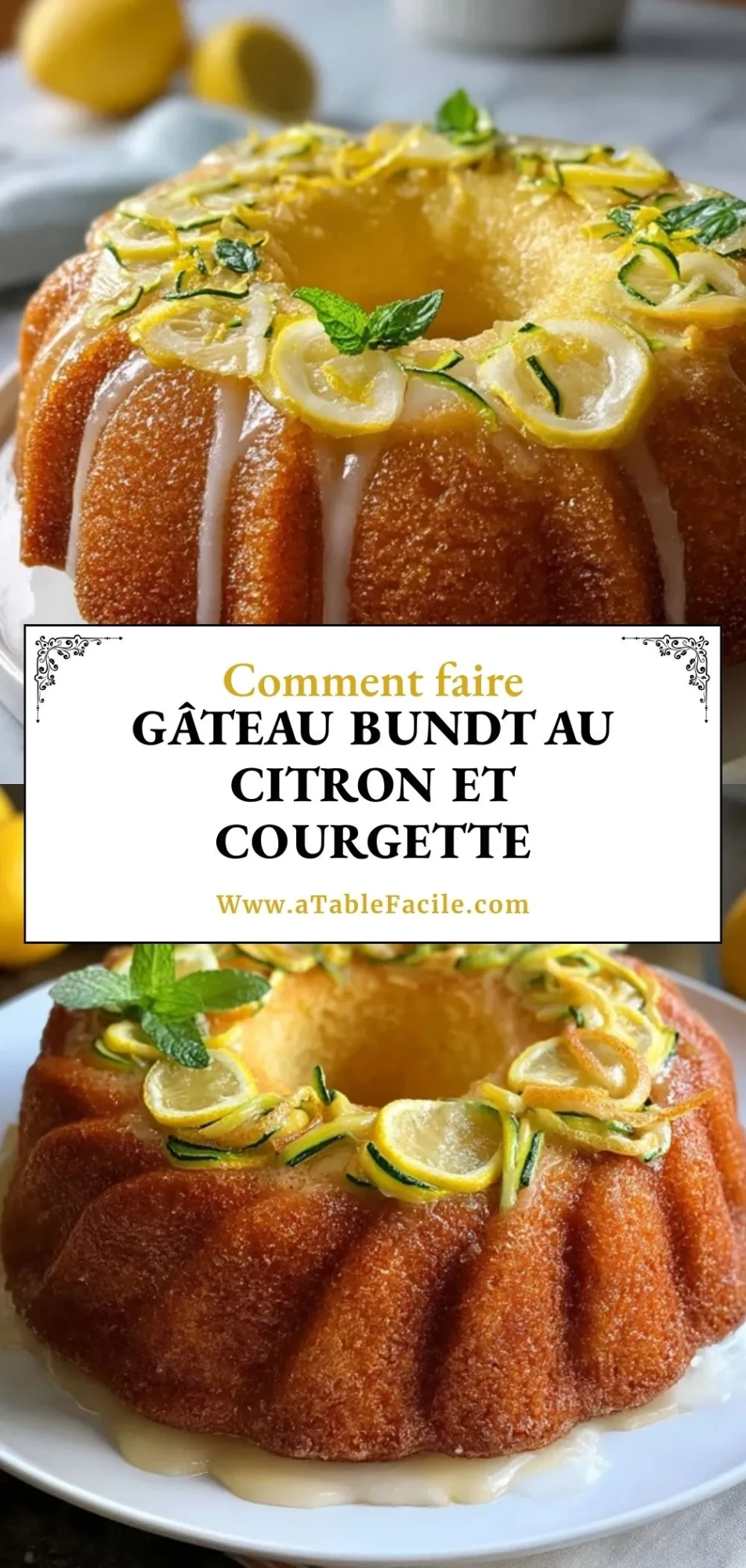 Gâteau Bundt Au Citron Et Courgette - Pin 1
