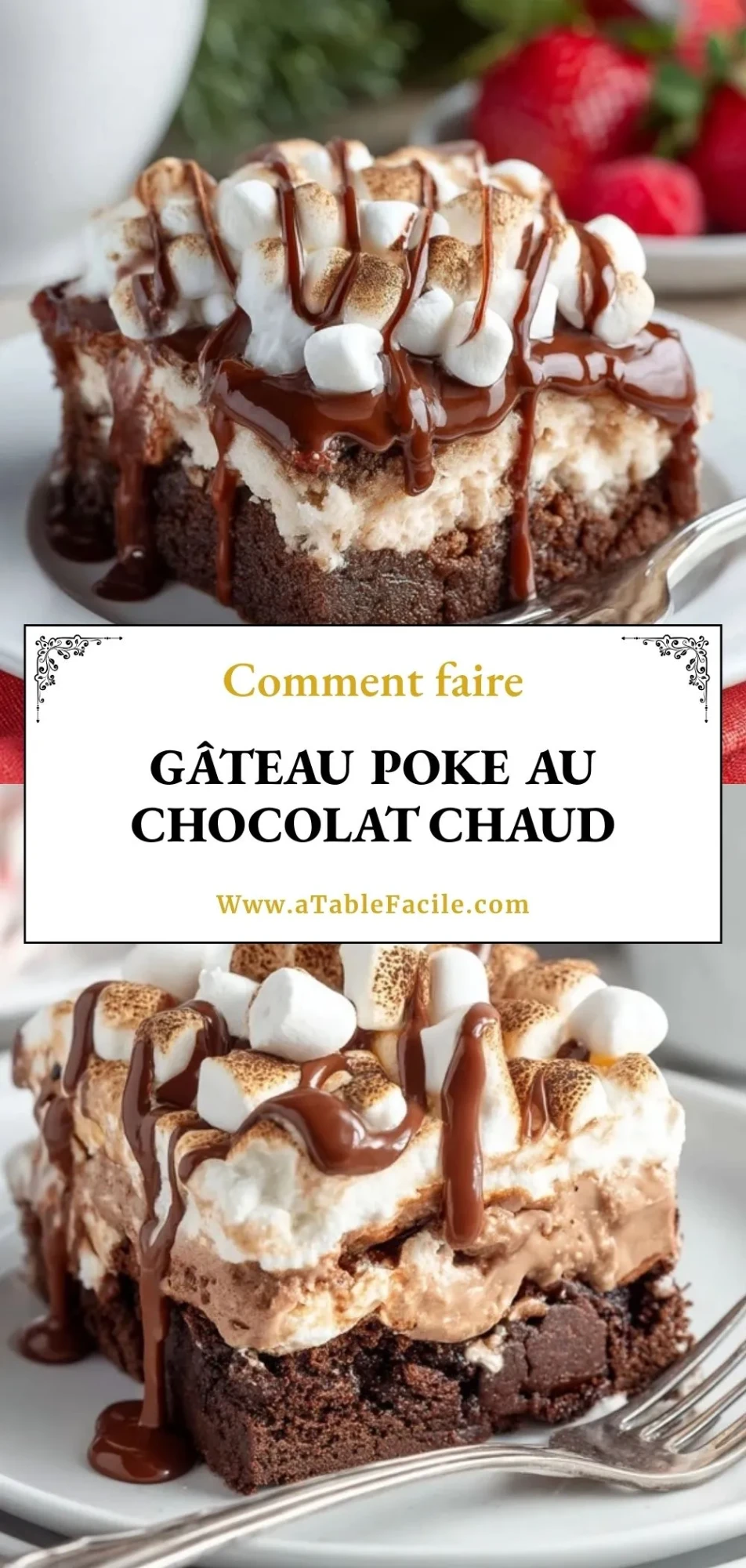 Gâteau Poke Au Chocolat Chaud - Pin 1