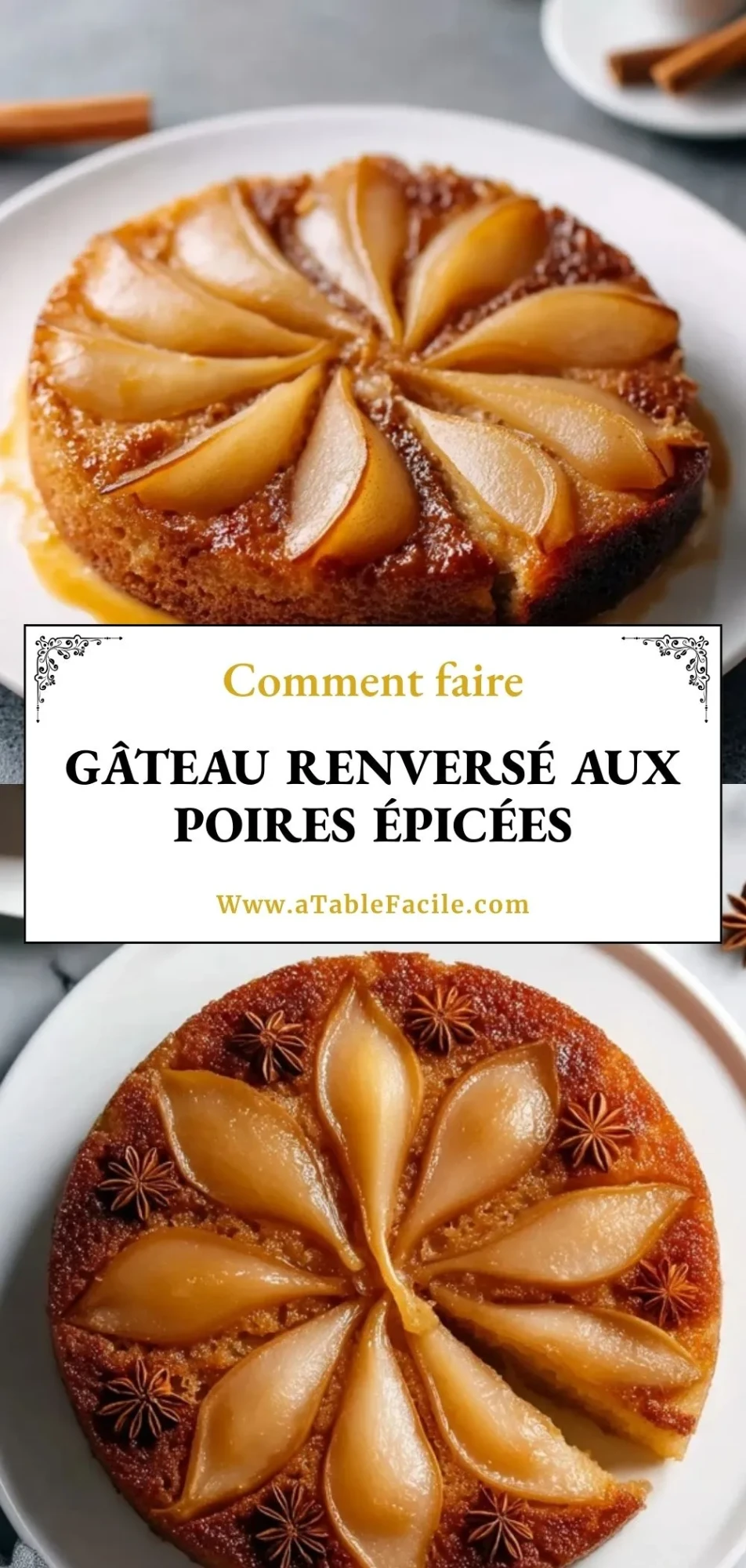 Gâteau Renversé Aux Poires Épicées - Pin 1