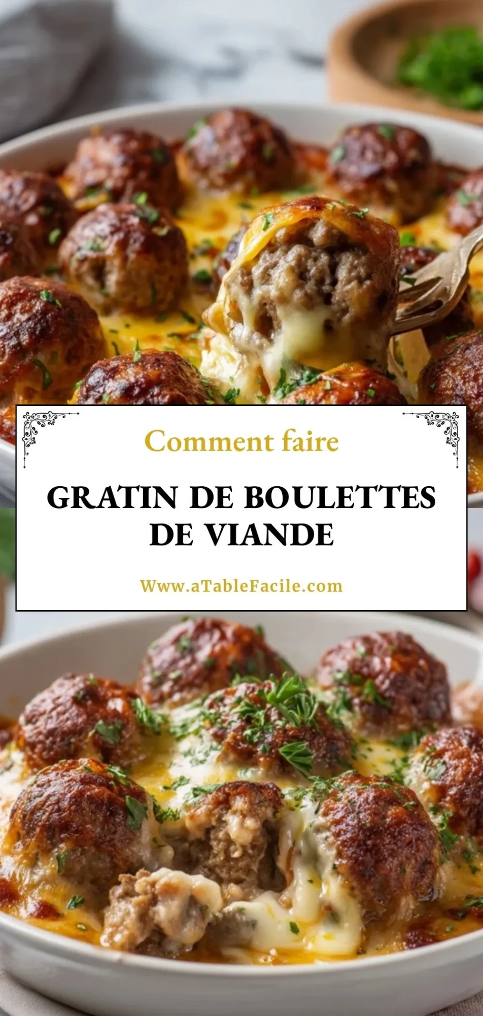 Gratin de boulettes de viande - Pin 1