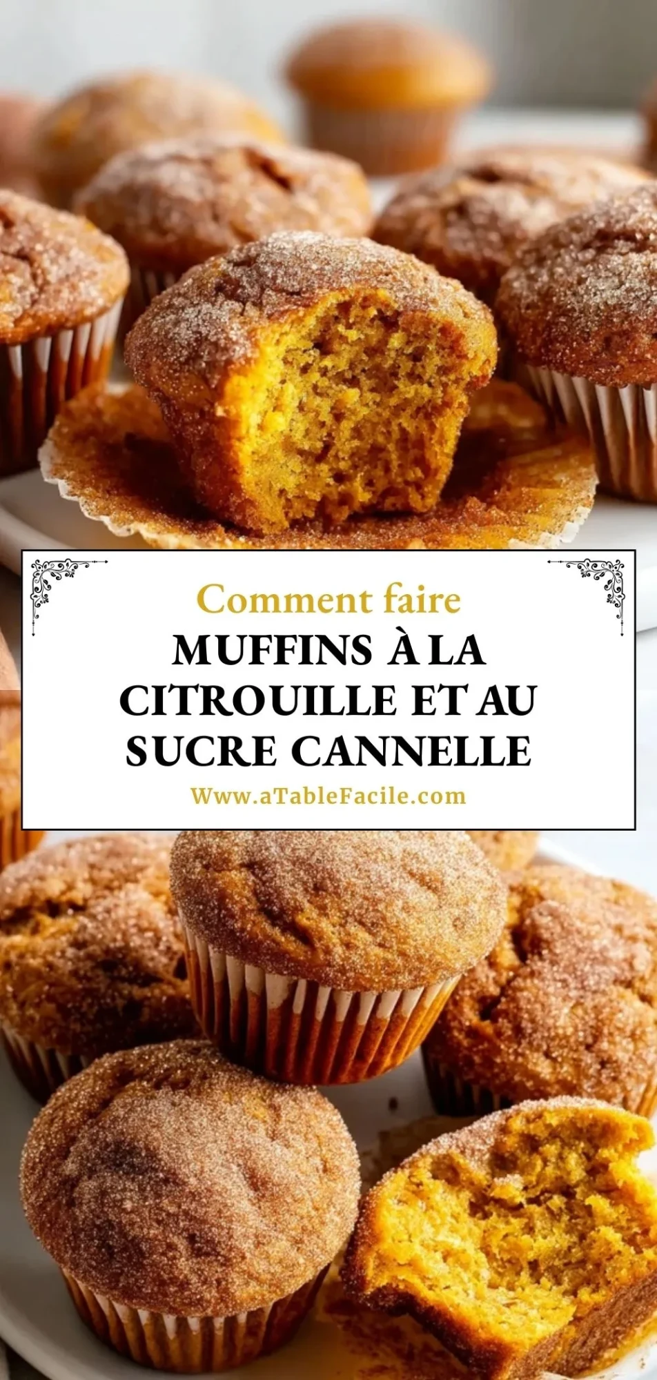 Muffins À La Citrouille Et Au Sucre Cannelle - Pin 1