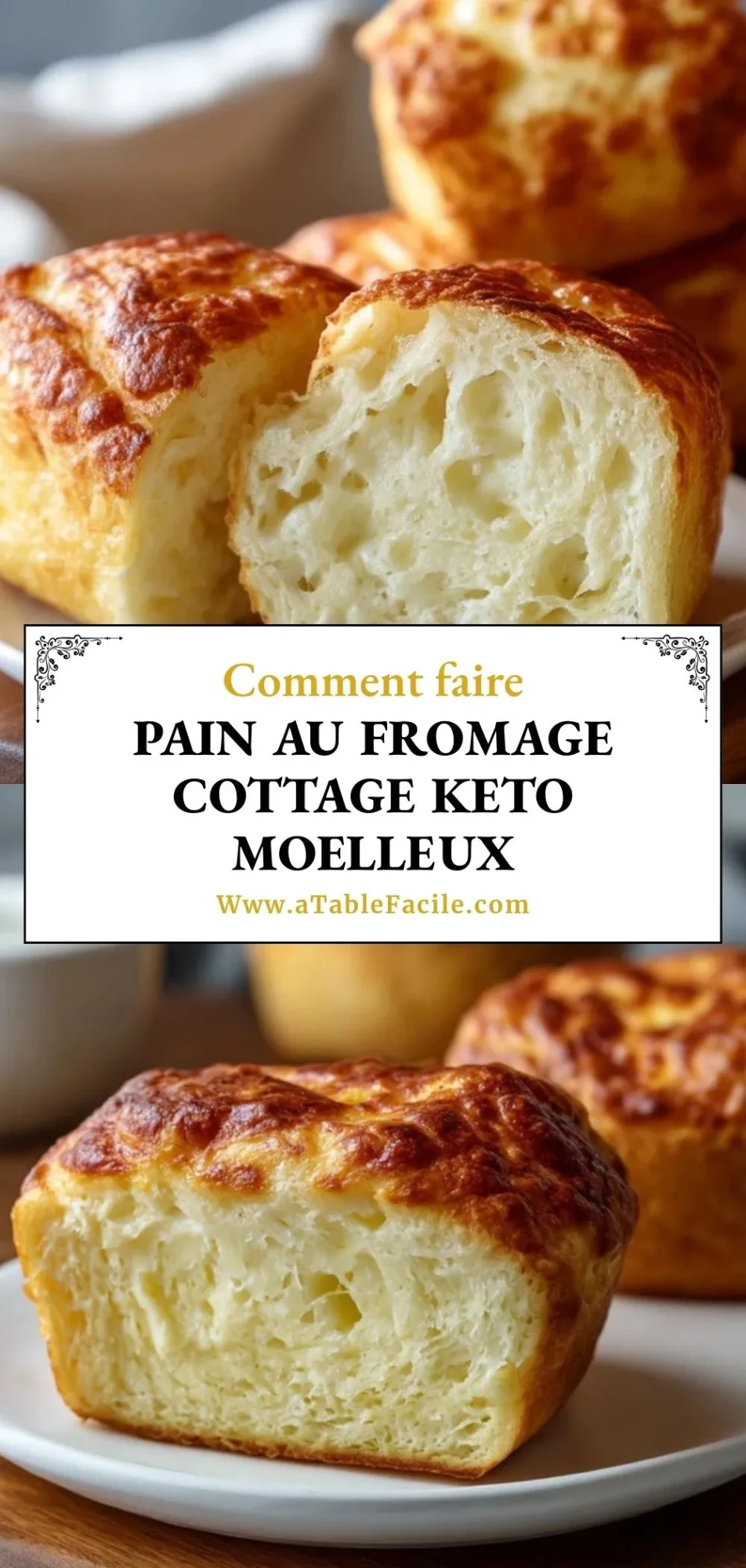 Pain au fromage cottage keto moelleux - Pin 1
