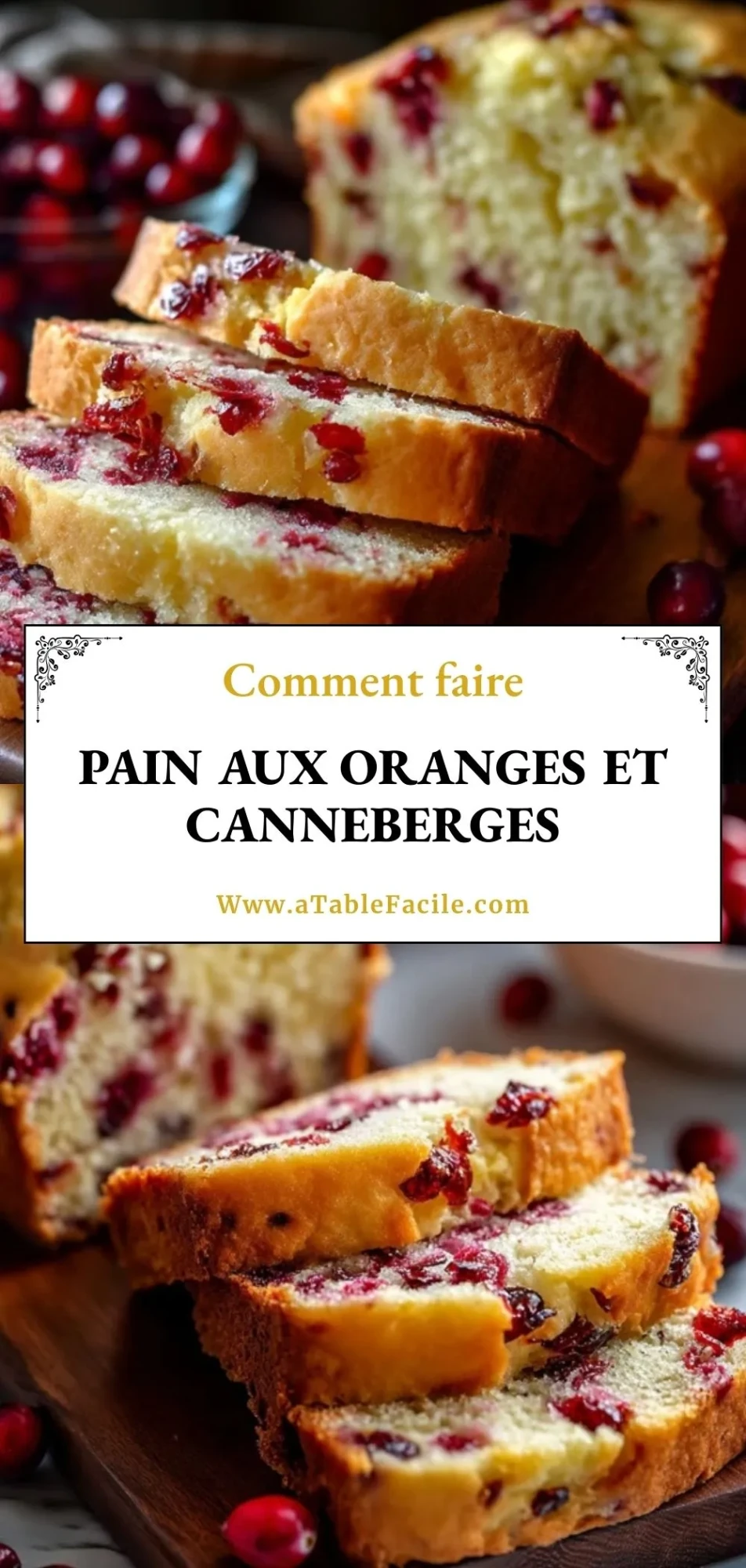 Pain Aux Oranges Et Canneberges - Pin 1