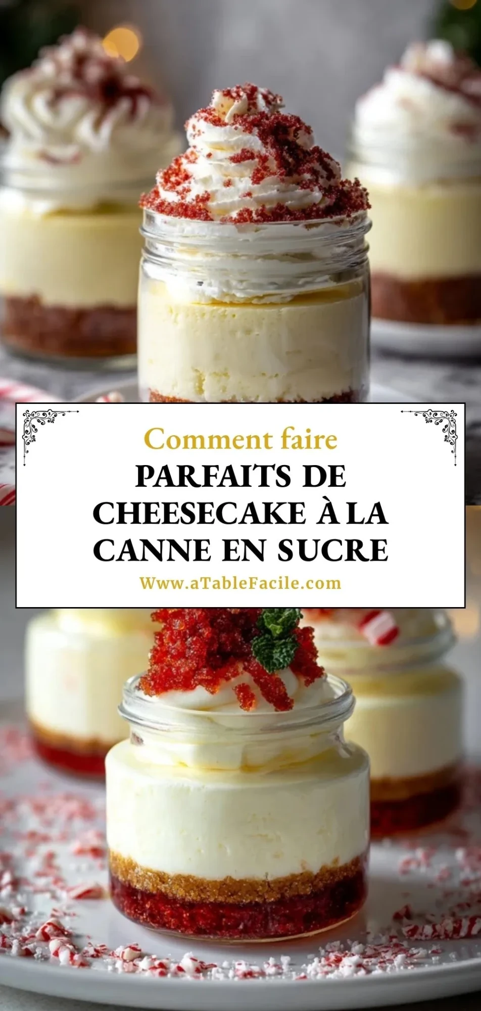 Parfaits De Cheesecake à La Canne En Sucre- Pin 1