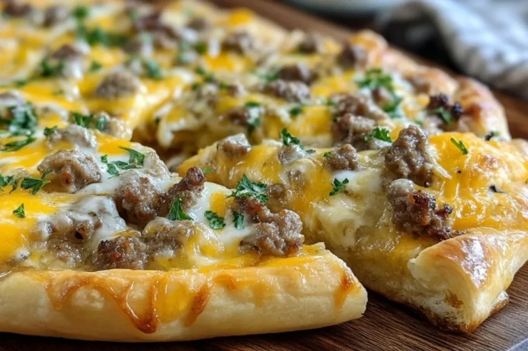 Pizza Au Petit-Déjeuner Avec Sauce À La Saucisse - 1