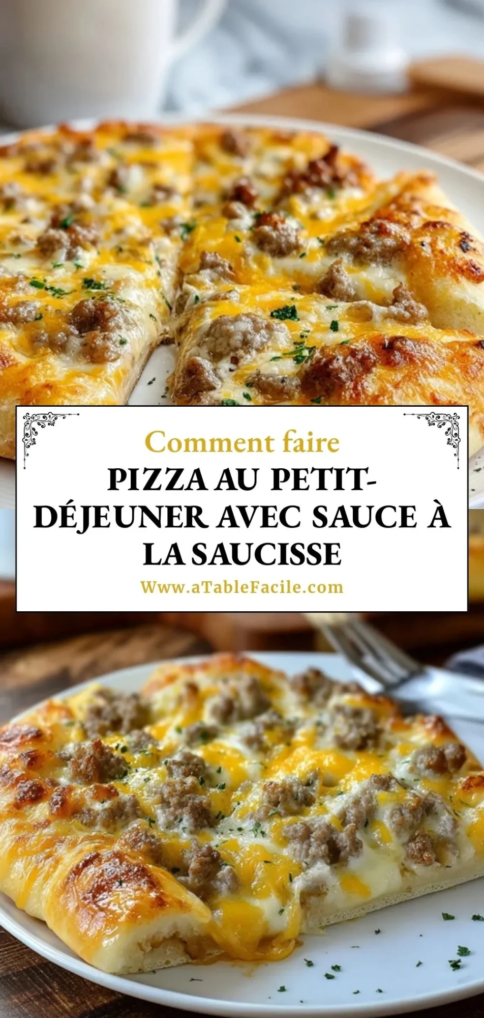 Pizza Au Petit-Déjeuner Avec Sauce À La Saucisse - Pin 1