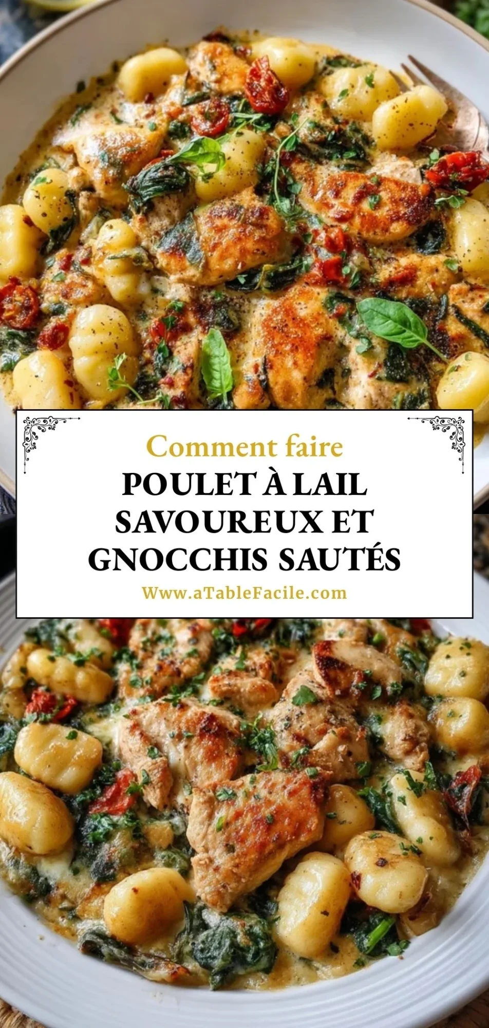 Poulet À LAil Savoureux Et Gnocchis Sautés - Pin 1