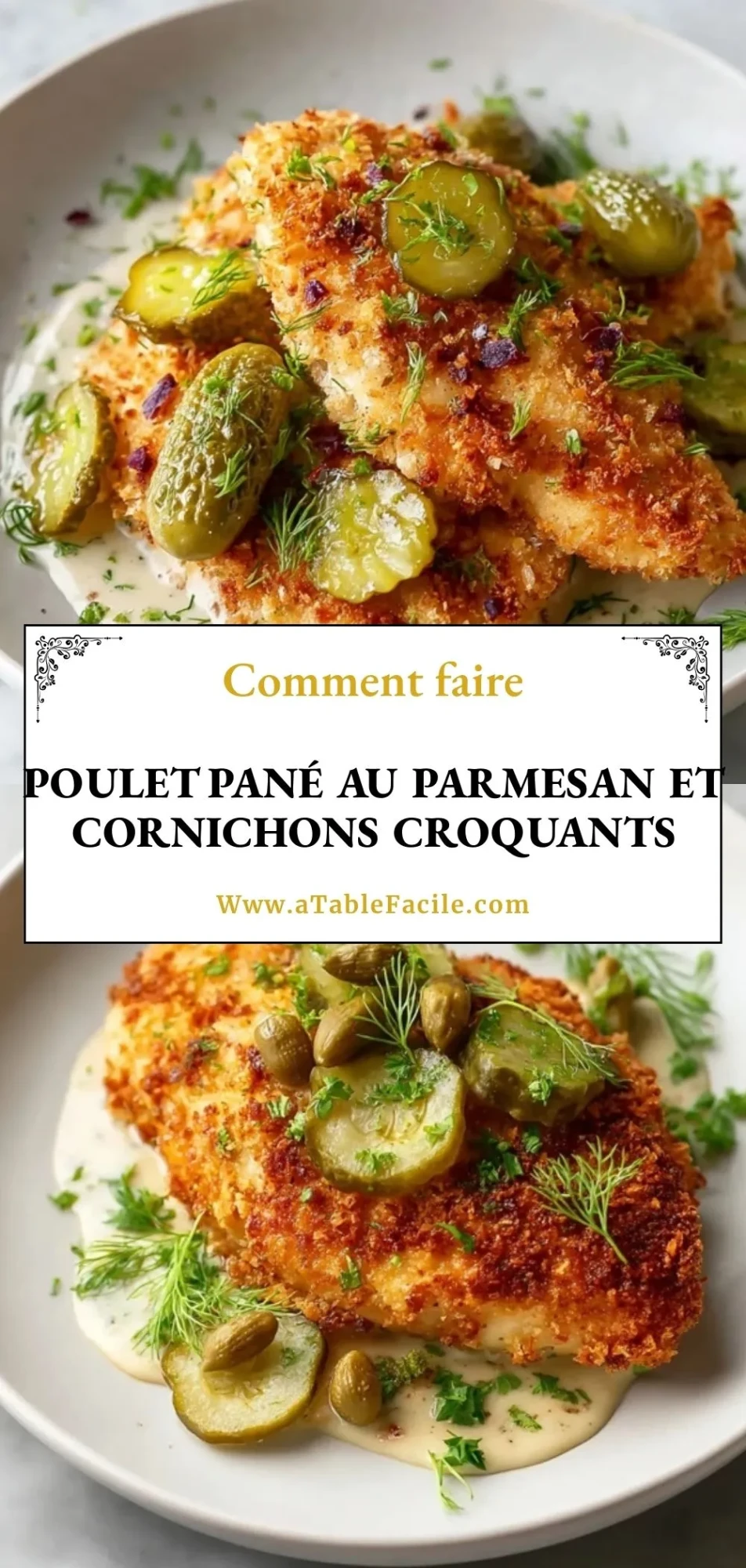 Poulet Pané Au Parmesan Et Cornichons Croquants - Pin 1 (1)