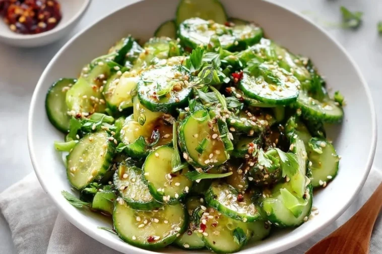 Salade De Concombres Écrasés À LAsiatique - 1