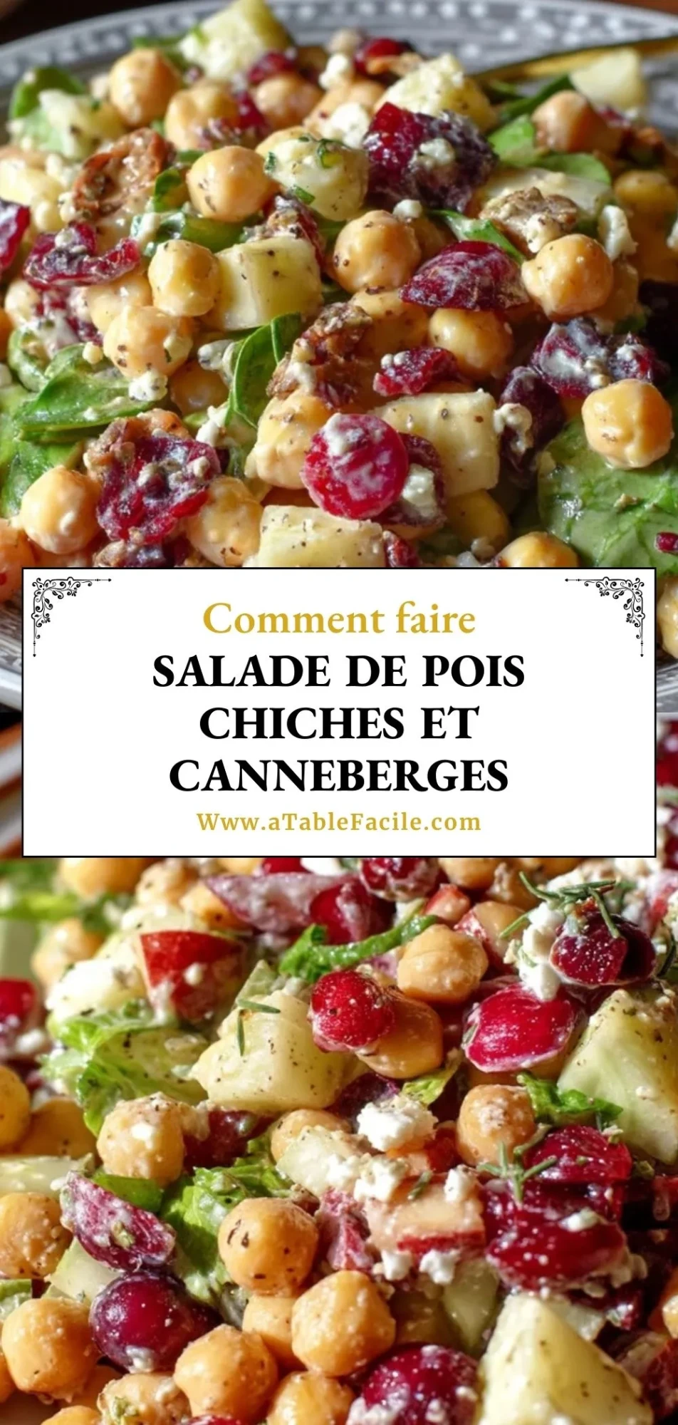 Salade De Pois Chiches Et Canneberges - Pin 1