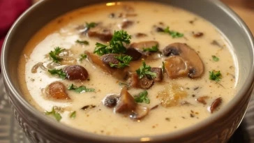 Soupe crémeuse aux champignons à la mijoteuse 1
