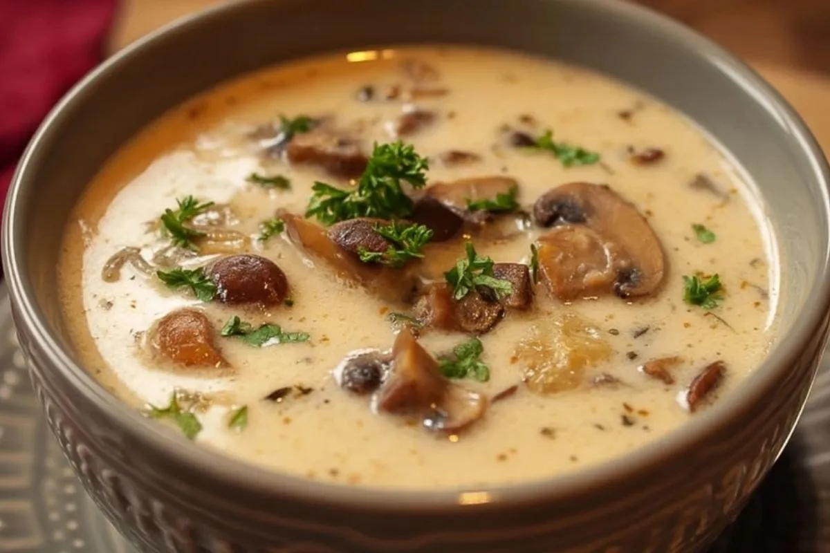 Soupe crémeuse aux champignons à la mijoteuse 1