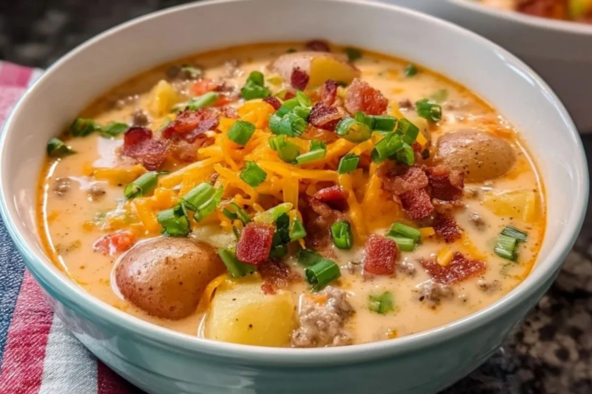 Soupe De Cheeseburger Maison Aux Pommes De Terre Nouvelles - 1