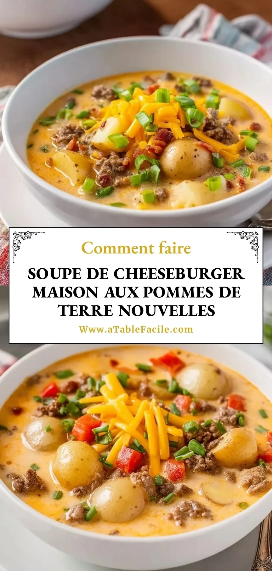Soupe De Cheeseburger Maison Aux Pommes De Terre Nouvelles - Pin 1