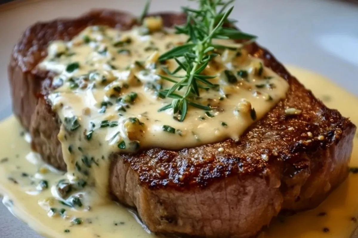 Steak juteux avec sauce crémeuse à l'ail - 1