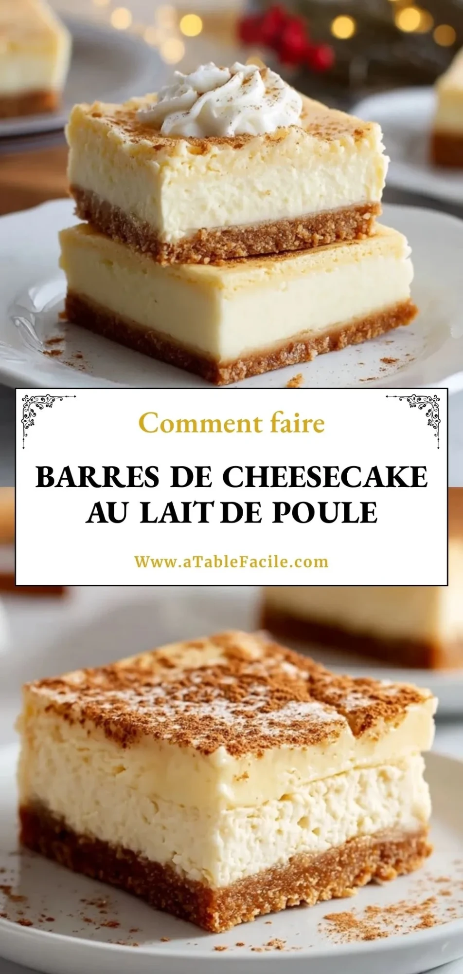 Barres De Cheesecake Au Lait De Poule