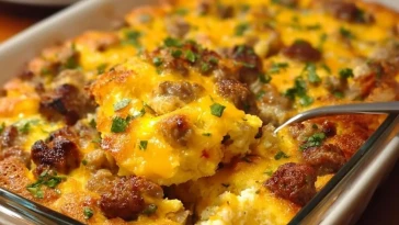 Casserole de Petit-Déjeuner aux Saucisses