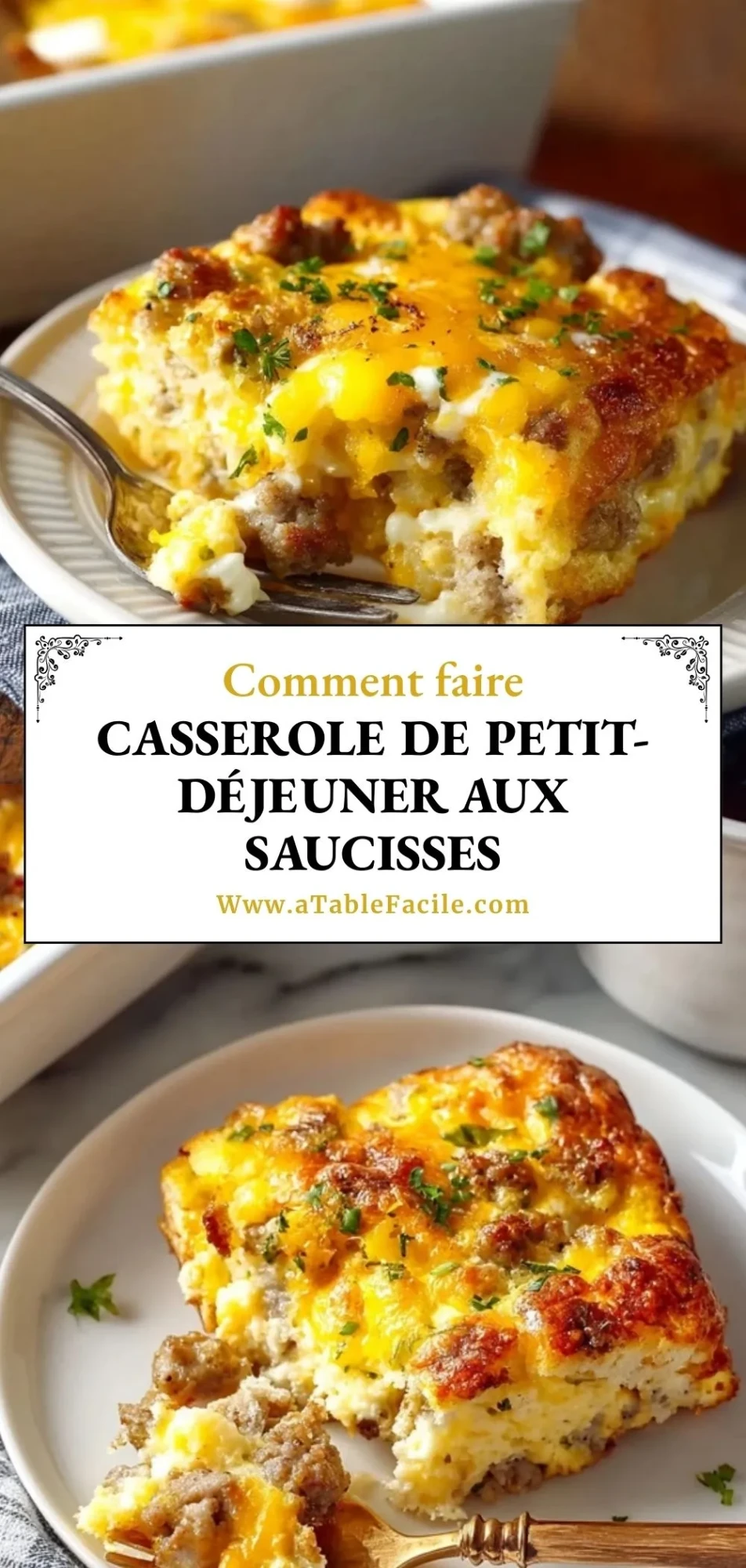 Casserole de Petit-Déjeuner aux Saucisses - Pin 1
