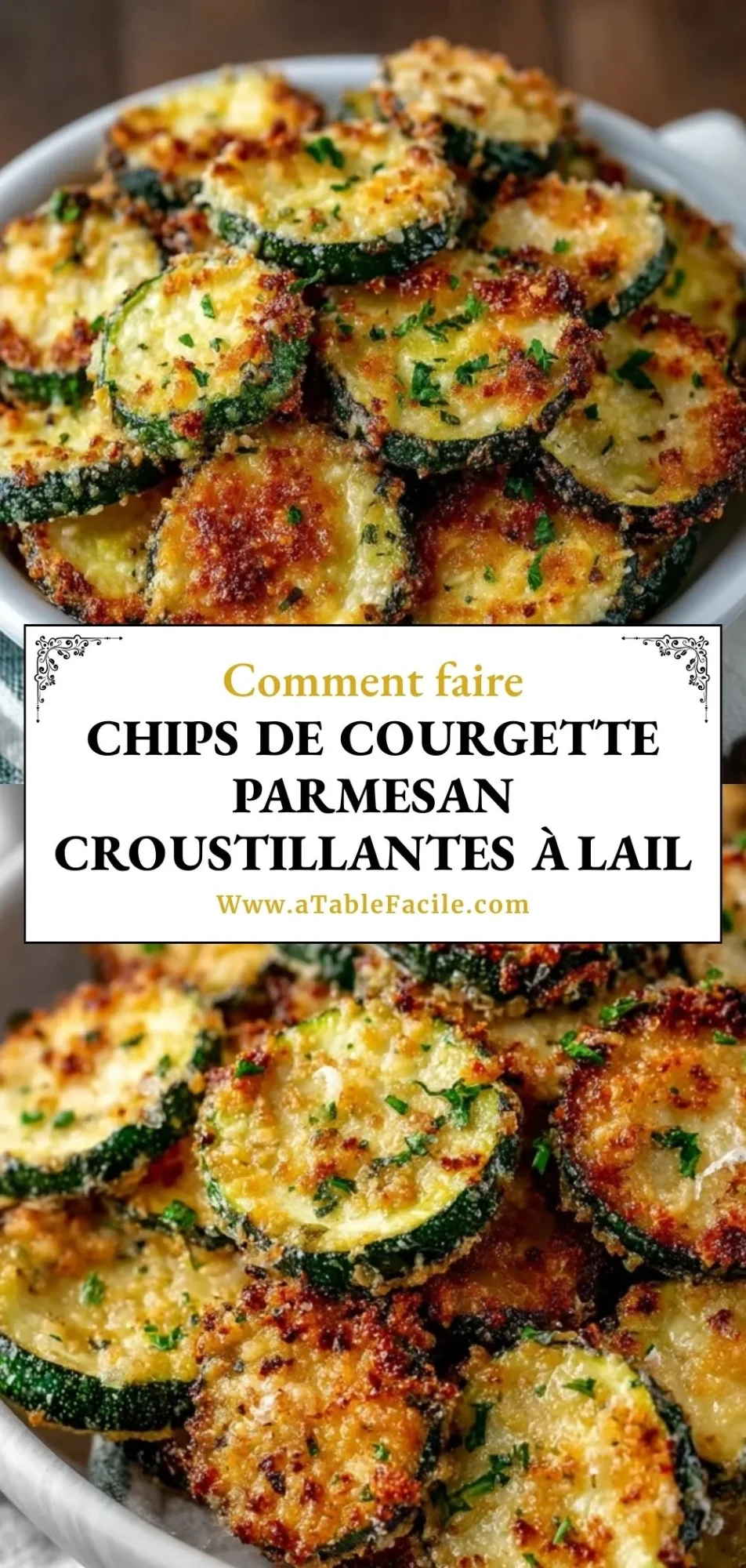 Chips de Courgette Parmesan Croustillantes à lAil - Pin 1