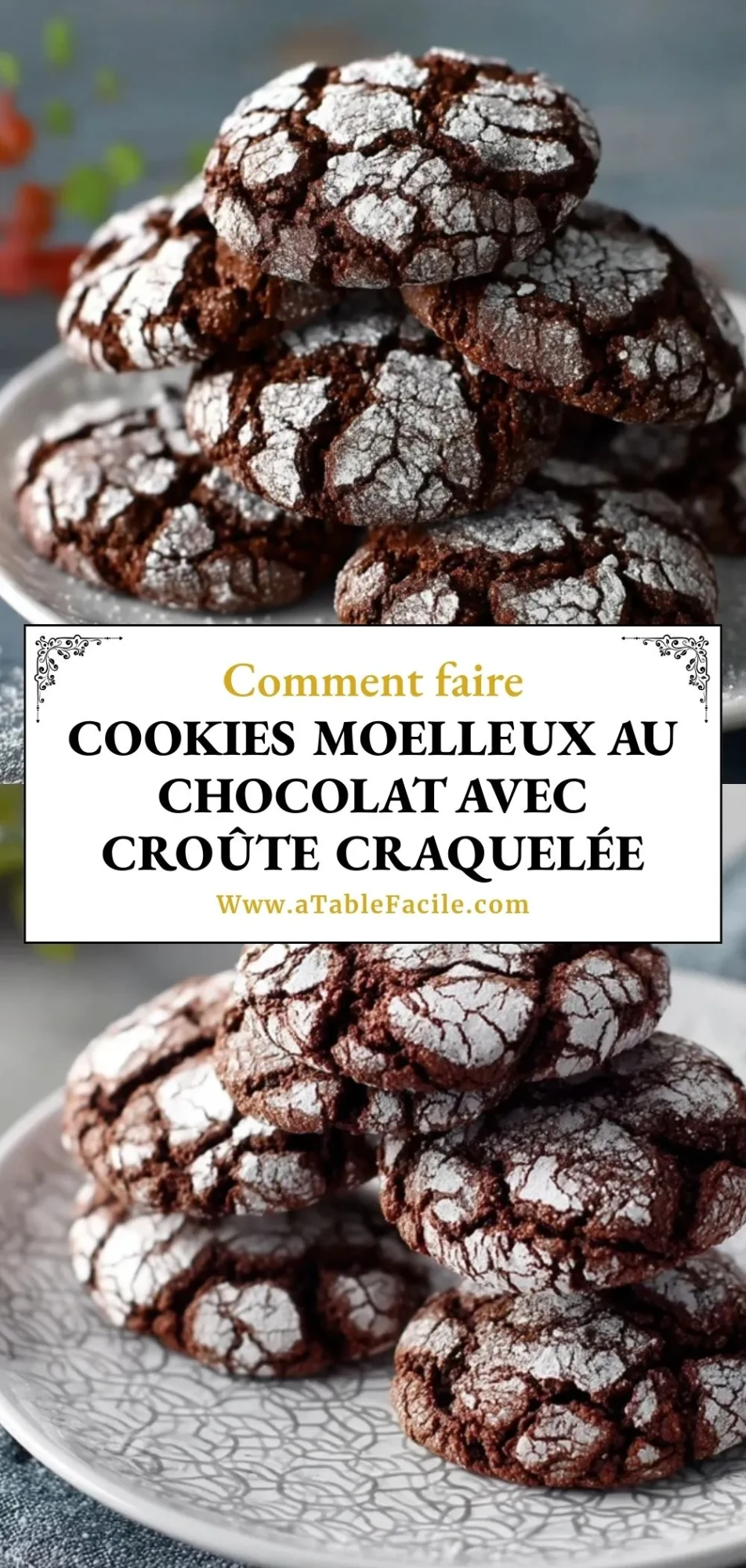 Cookies Moelleux Au Chocolat Avec Croûte Craquelée