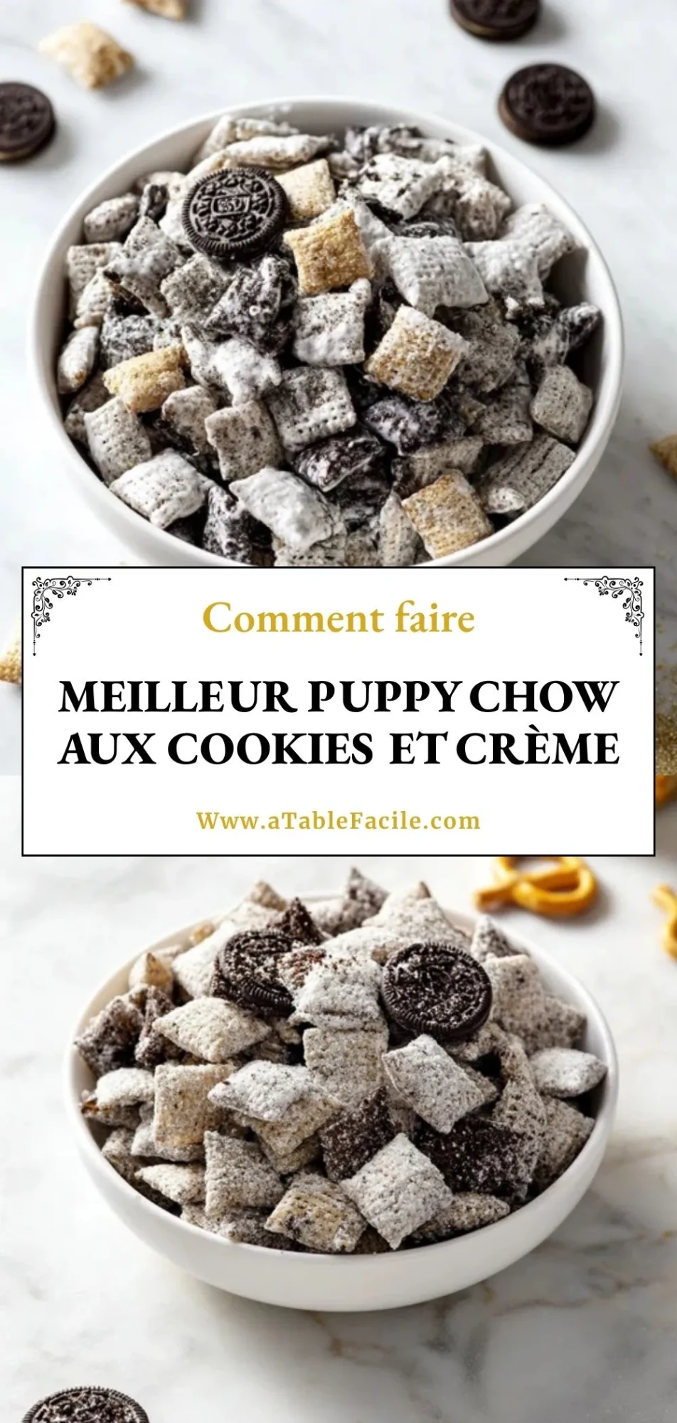 Meilleur Puppy Chow Aux Cookies Et Crème - Pin 1