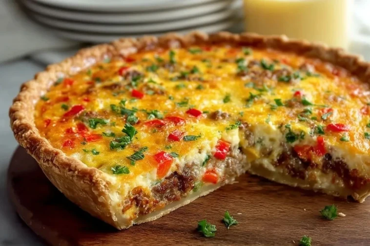 Quiche Irresistible aux Poivrons Rouges Rôtis et Saucisse - 1