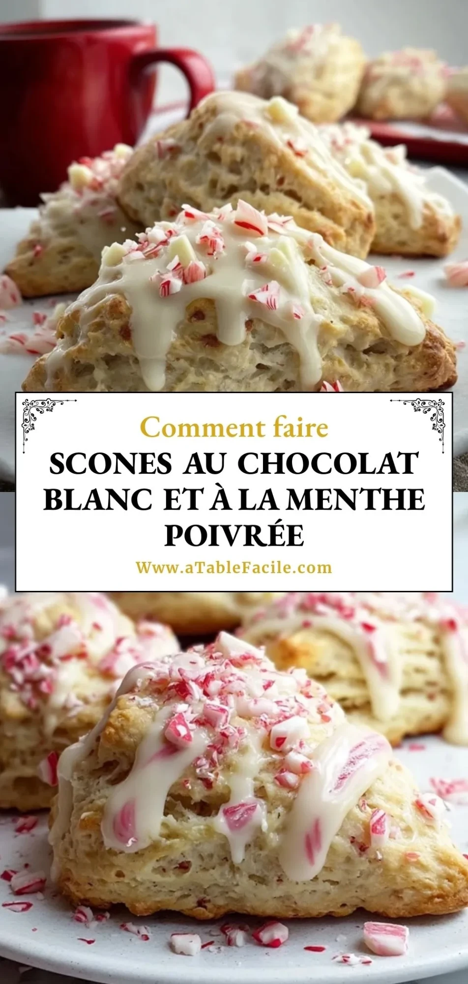 Scones Au Chocolat Blanc Et À La Menthe Poivrée